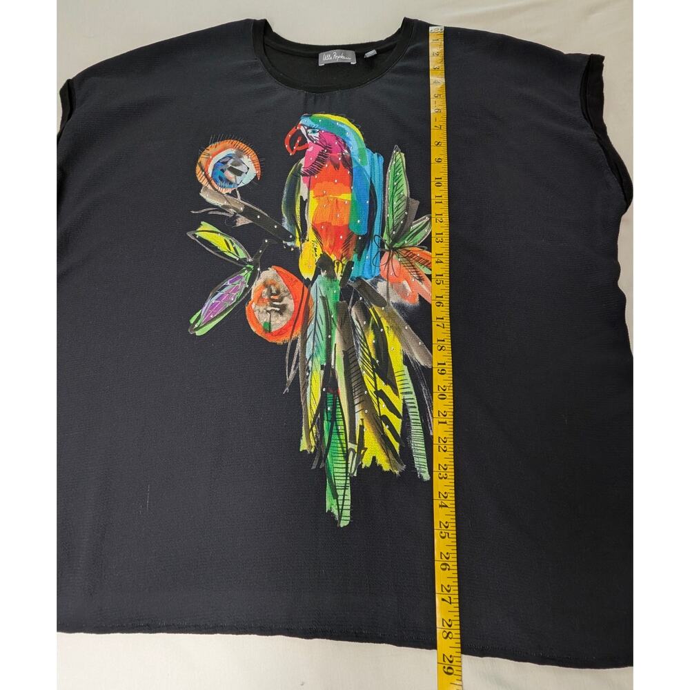 Ulla Popken Artistic Parrot Tee - Embellished Oversized Statement Top USA 16/18 - Picture 7 of 13
